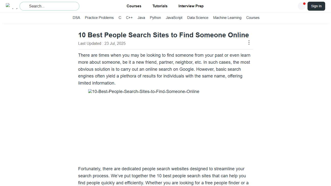 10 Best People Search Sites to Find Someone Online - GeeksforGeeks